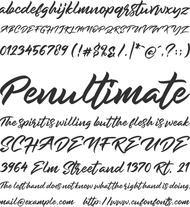 Rockmore font preview