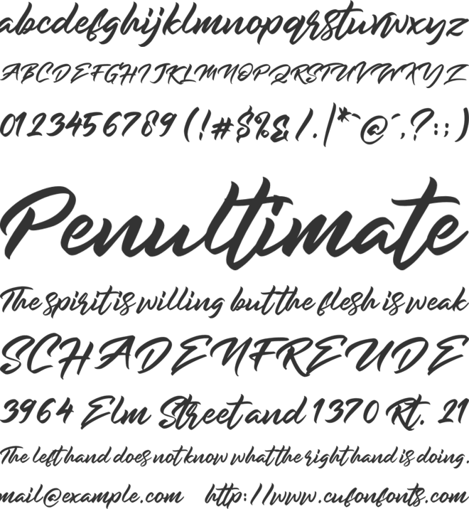 Rockmore font preview