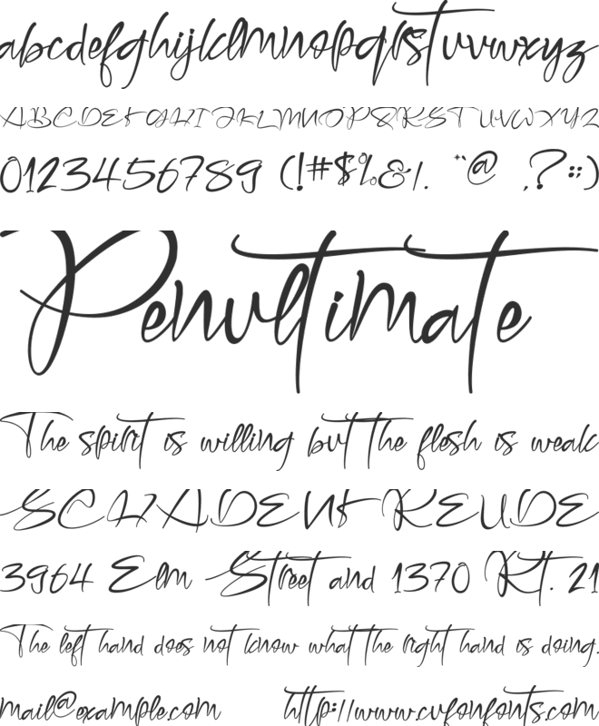 Honnitta font preview