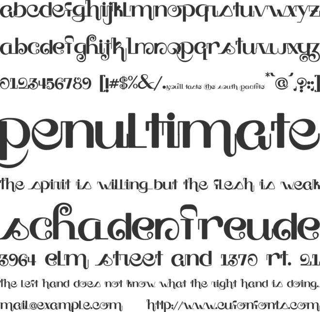 South Pacific font preview