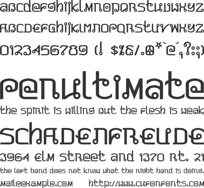 Pad Thai font preview
