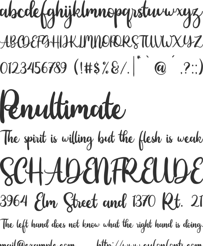 Highlight font preview
