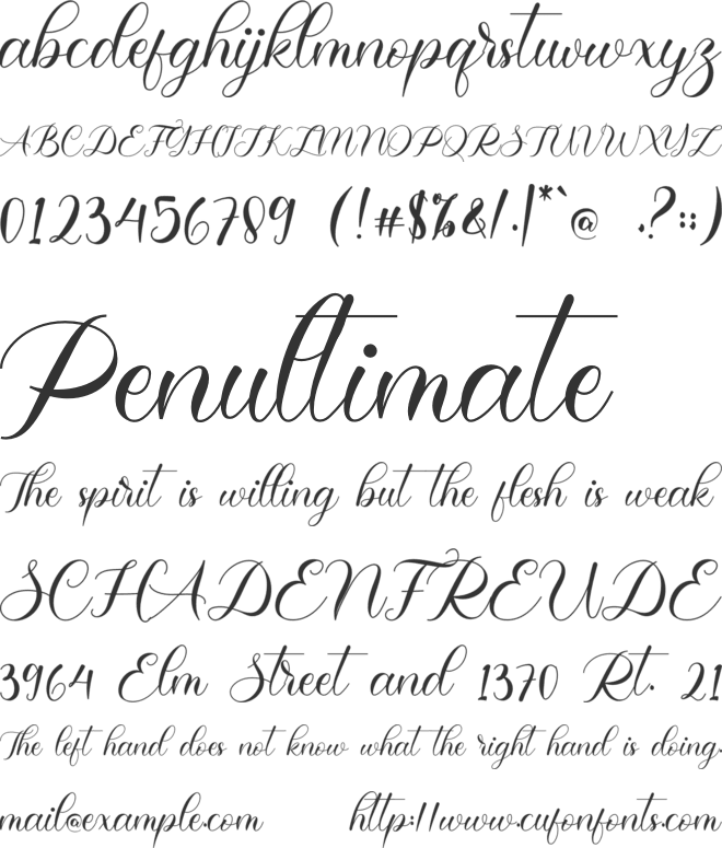 Junitta font preview