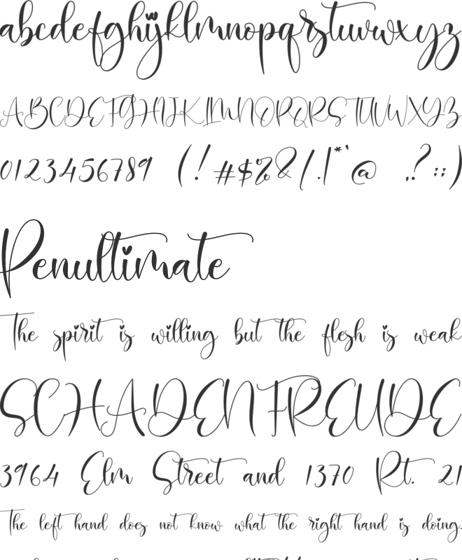 Balimora font preview