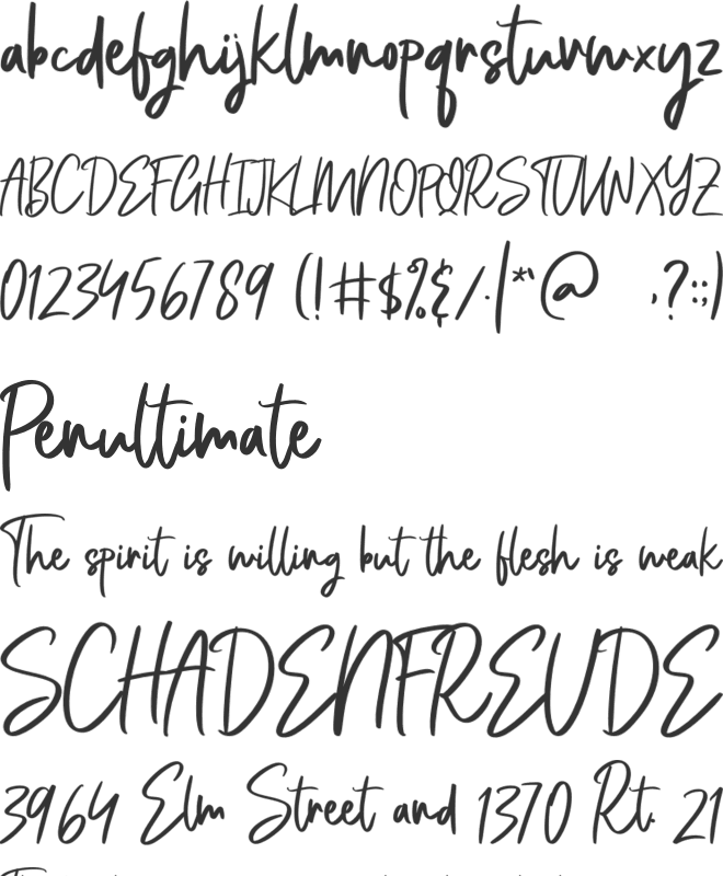 Bellevue font preview