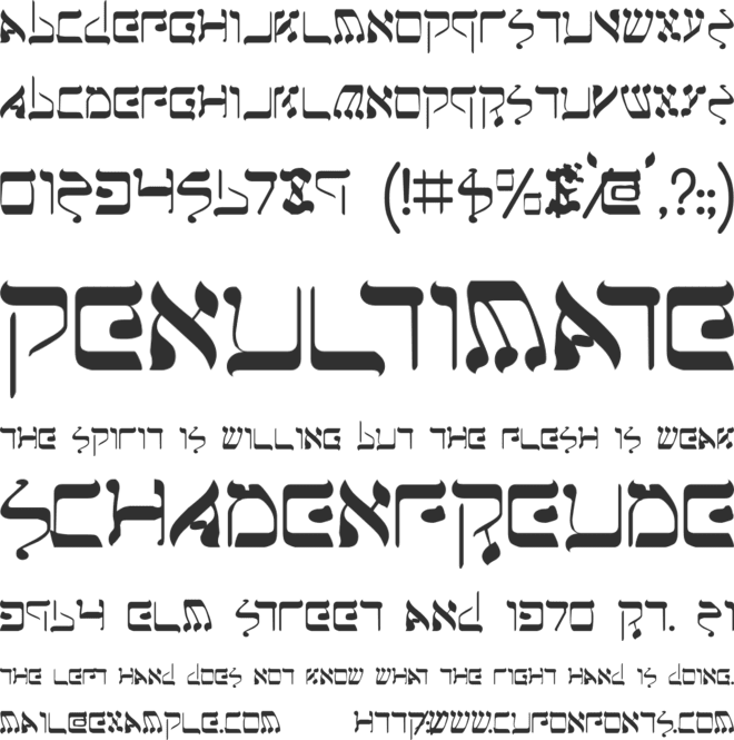 Jerusalem font preview