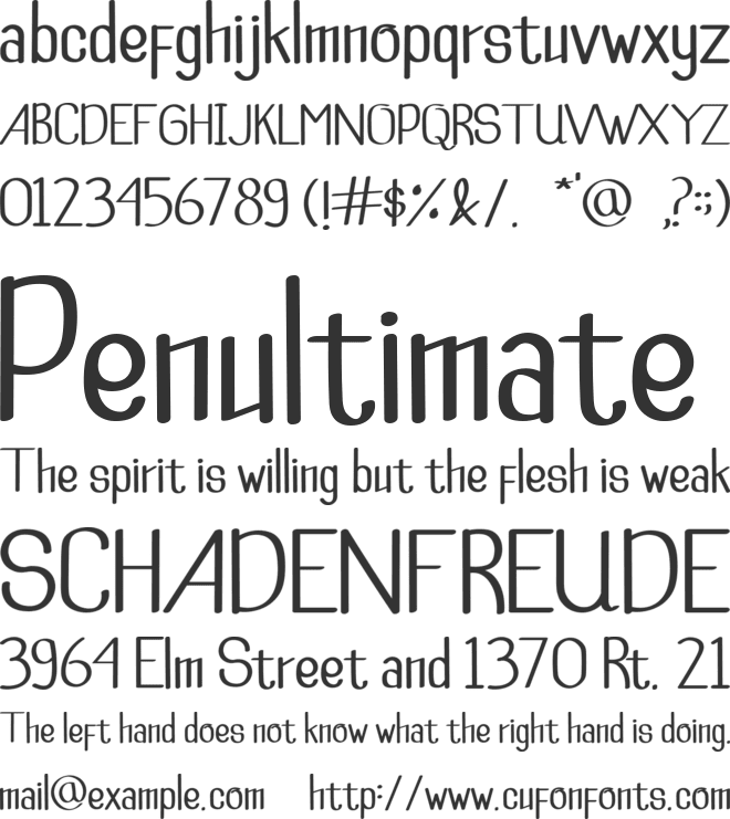 Allegra font preview