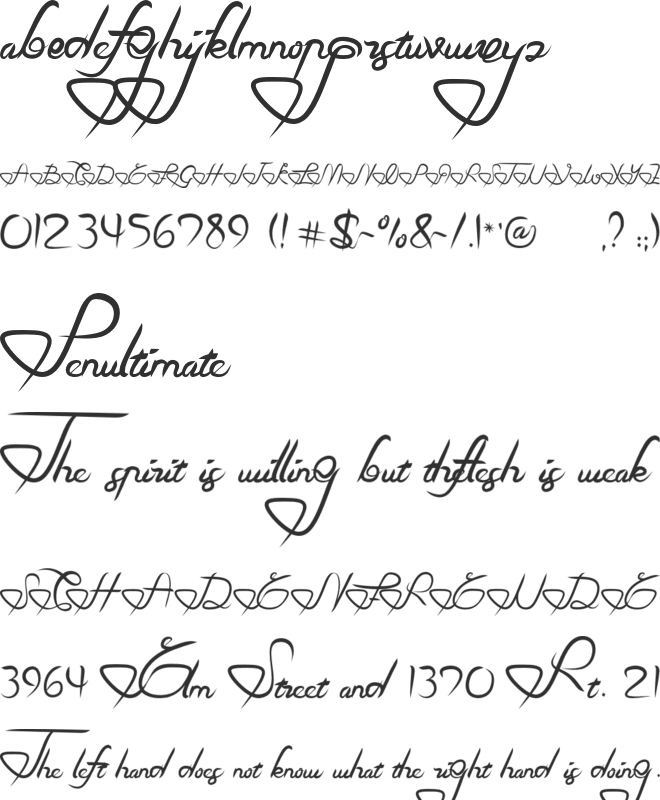 Aliterate font preview