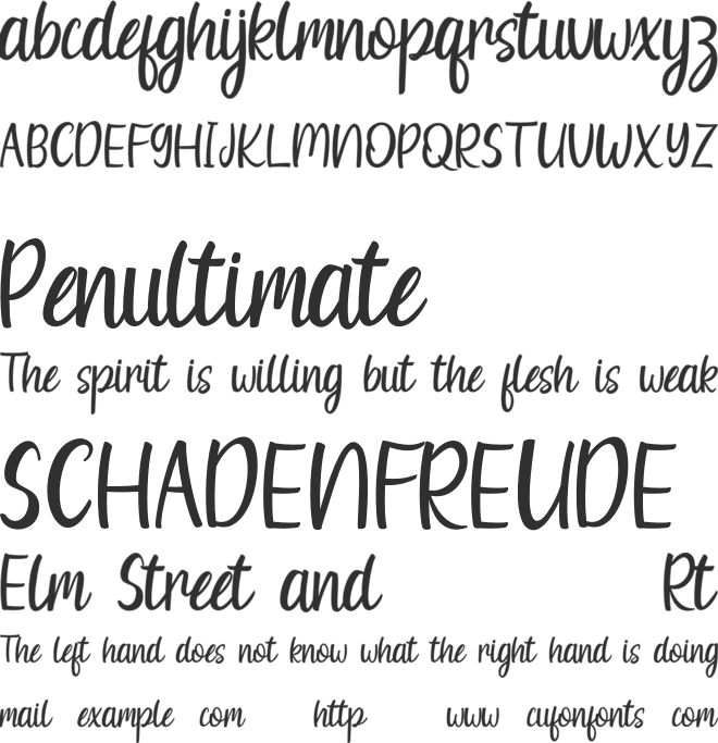 HeyYours font preview