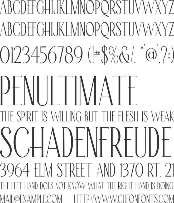 Rosseta font preview