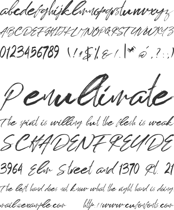 BRUSH TANGSE font preview
