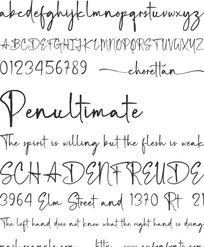 Chorettan font preview