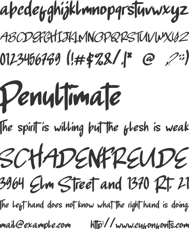 Brontoseno font preview