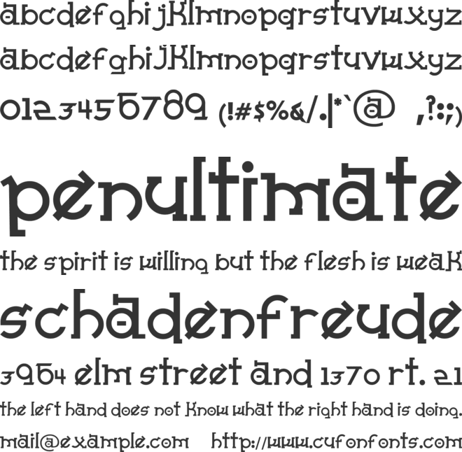 Almost Sanskrit Taj font preview