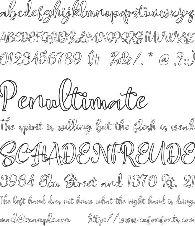 Anylove font preview