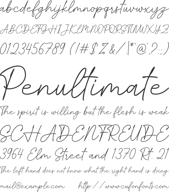 Smithrose font preview