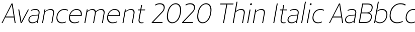 Avancement 2020 Thin Italic font