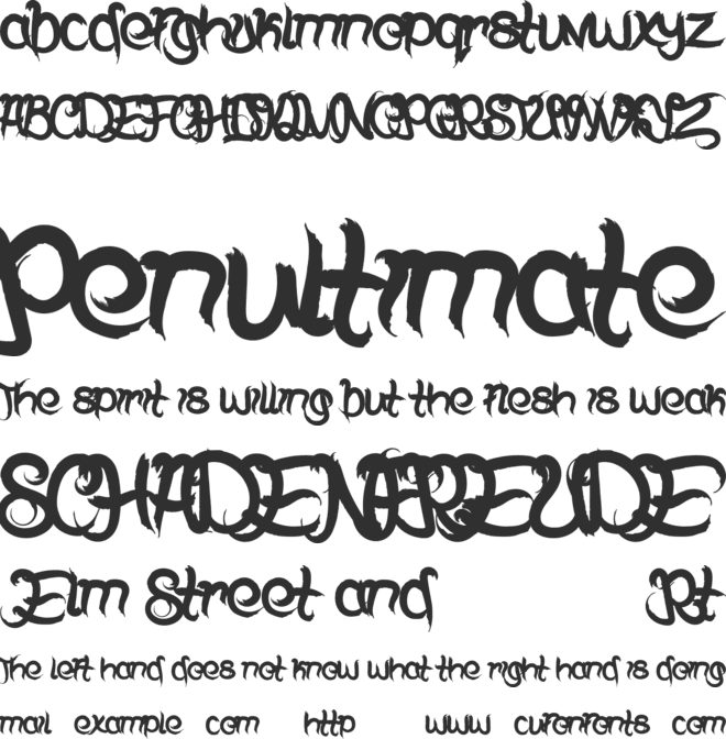 Bless The Galling font preview