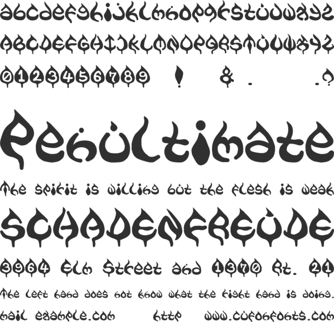 Ame font preview