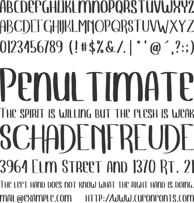 Hynmand font preview