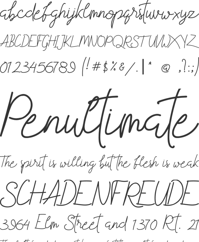 First Time font preview