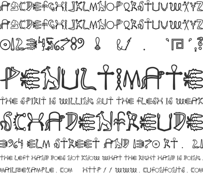 Fake Hieroglyphs font preview