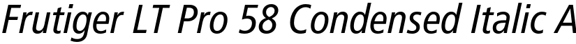 Frutiger LT Pro 58 Condensed Italic font