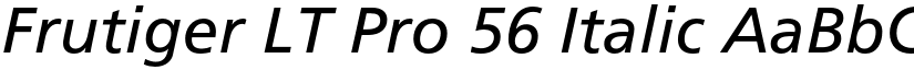 Frutiger LT Pro 56 Italic font
