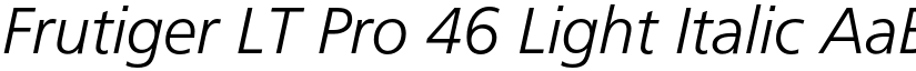 Frutiger LT Pro 46 Light Italic font