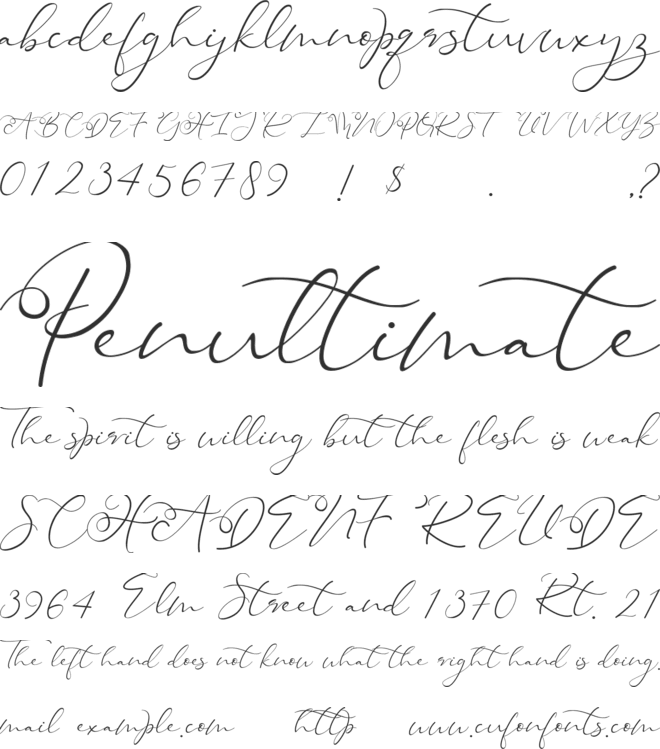 Heanffe font preview