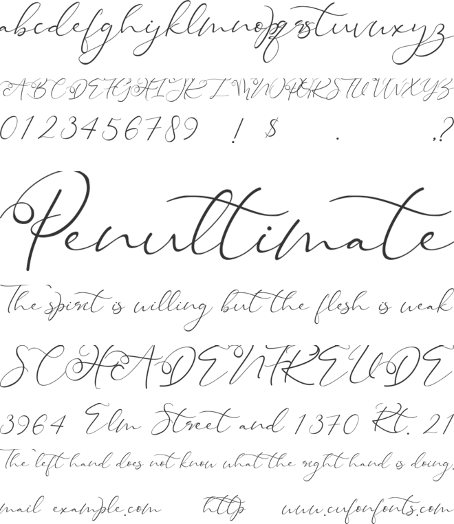 Heanffe font preview