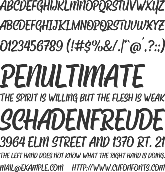 Chuck Noon Brush font preview