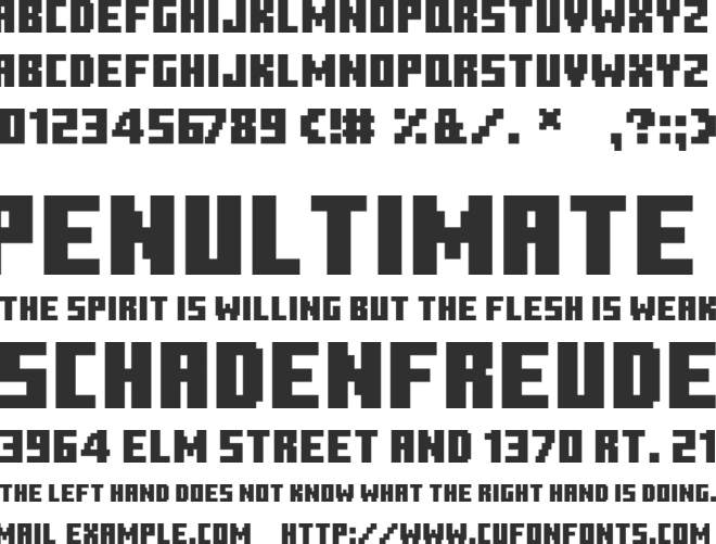 Minecraft font preview