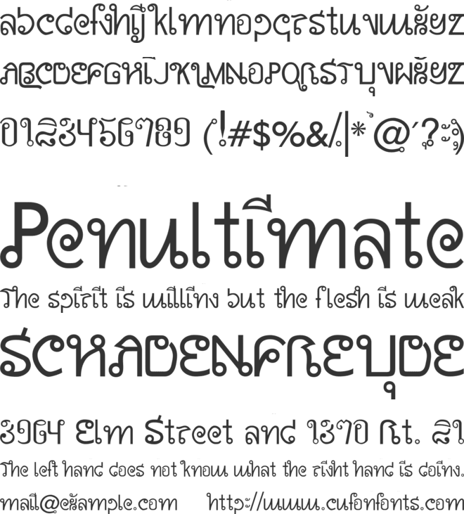 AW Siam  English not Thai font preview