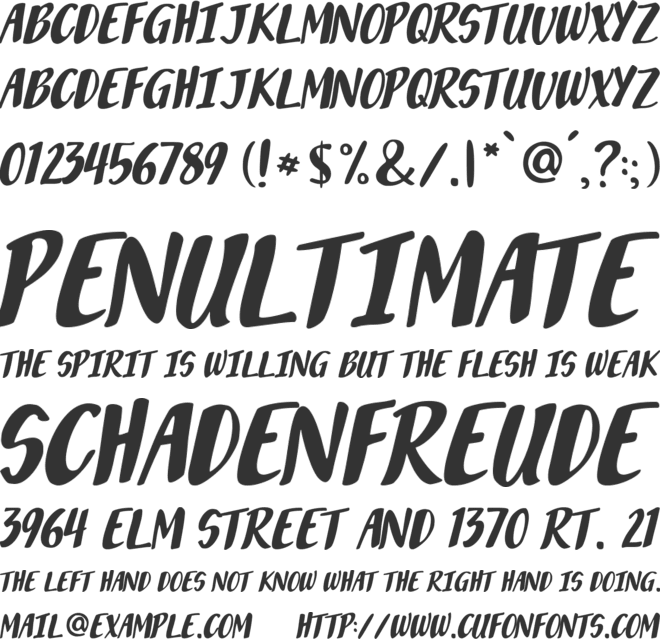 Arkansas Comic font preview