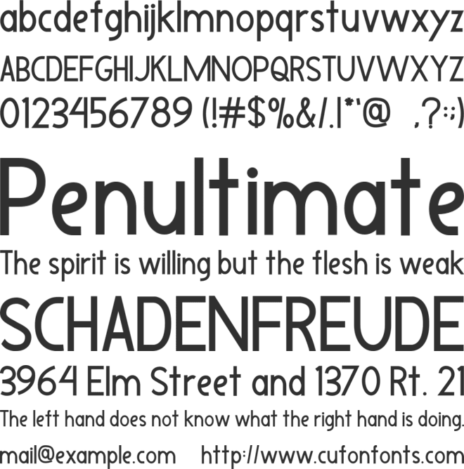 United font preview