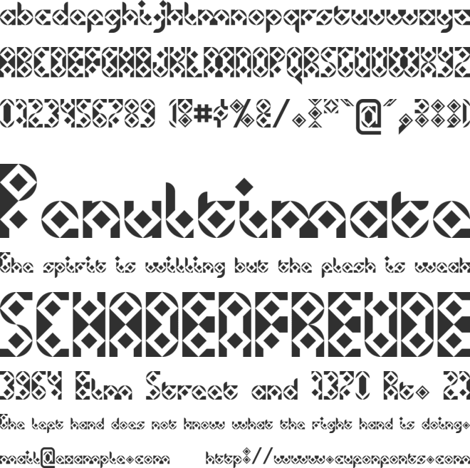 Theque Nine font preview