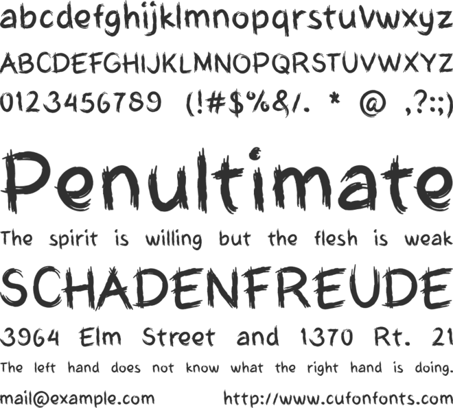 My Hardboard Cut font preview