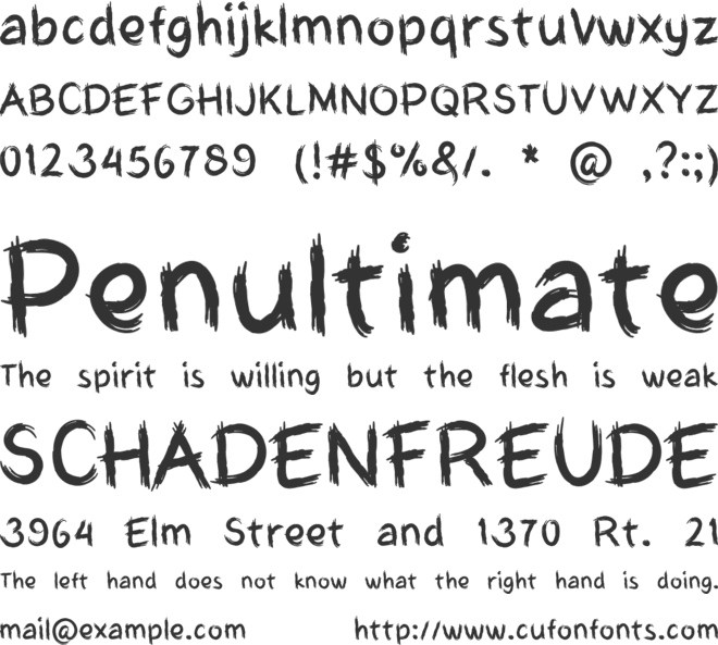 My Hardboard Cut font preview