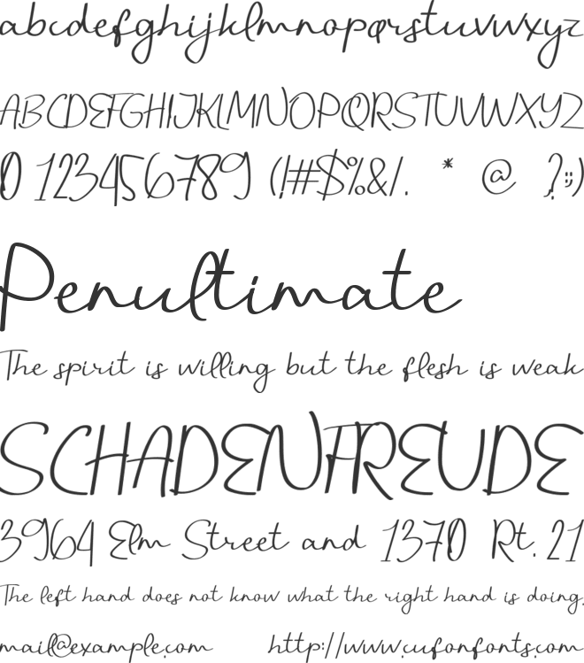 Handani font preview