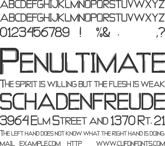 NARROW STREETS font preview