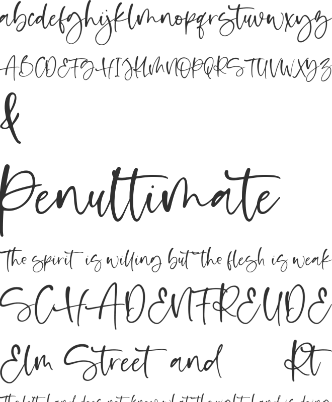 Shelma & Hugie font preview