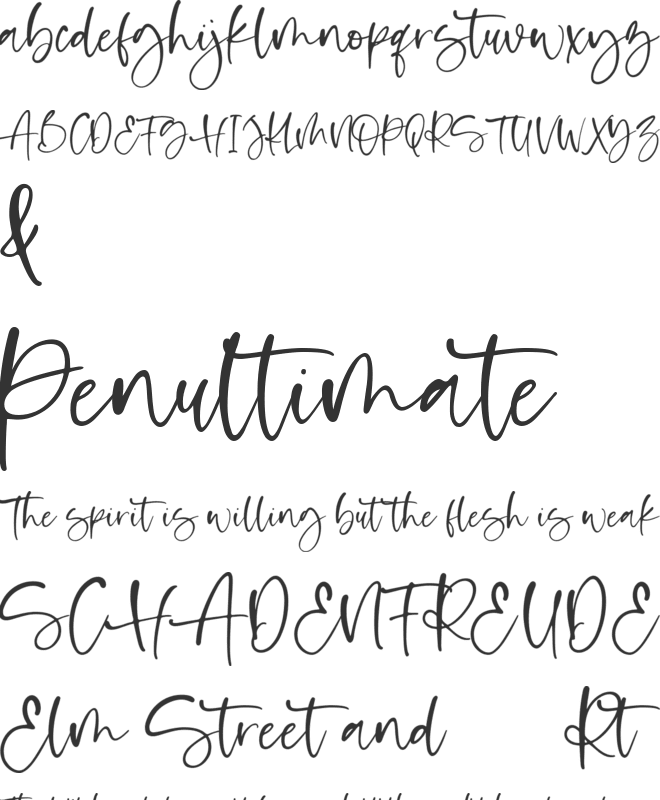 Shelma & Hugie font preview