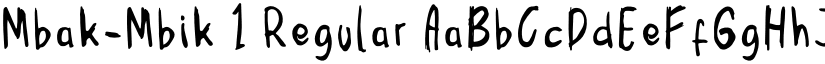 Mbak-Mbik 1 Regular font
