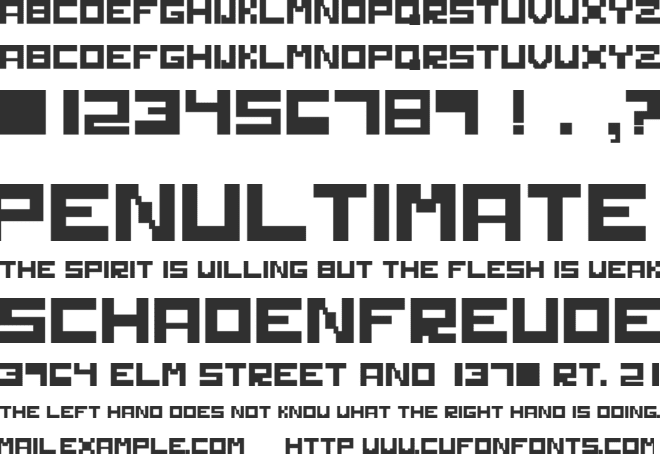 Solid font preview