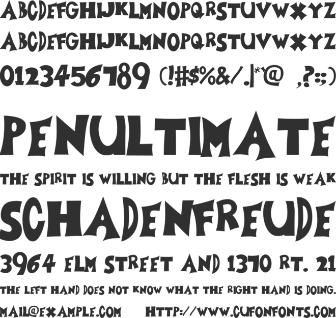 Zoboo Type font preview