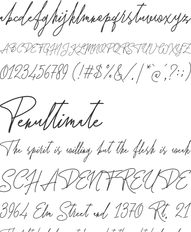 Forsythia Garden font preview