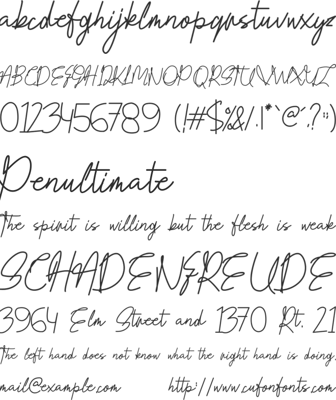 Honesty font preview