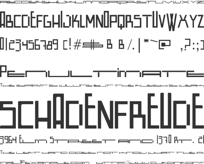 Wide Square font preview