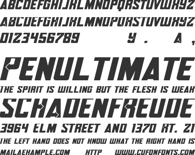 Avengero font preview